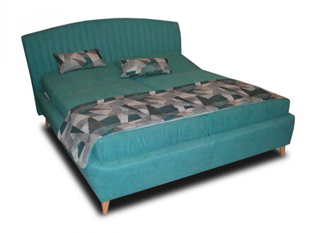 čalouněná postel SHELLY - tyrkysová